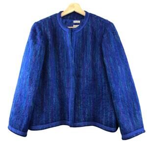 Vintage Backman's  Blues Handwoven Purple Blue Mohair Jacket 12